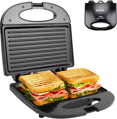 Sandwichera Corte Rectangular 750w Panini Electrica Con Recubrimiento Antiadherente Luz Indicadora