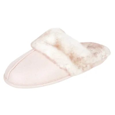 Pantuflas Jessica Simpson Cómodas De Imitación De Piel Con Memoria En Espuma Rosadas - Venta Internacional.