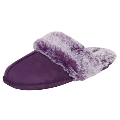 Pantuflas Jessica Simpson Cómodas Con Pelo Sintético Y Memoria Morado - Venta Internacional.