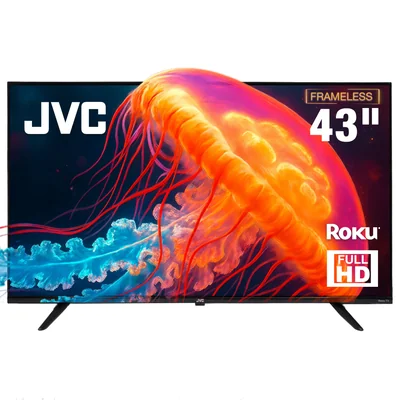 Pantalla Smart Tv JVC 43 Pulgadas Led Fhd Roku Frameless Dolby Audio 3 Hdmi 1 Usb 1 Av Si43frf