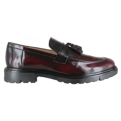 Zapato Mocasín Elegante Caballero Carlo Ronaldi 8013 Camaleón Vino Suela TR Formal Vestir
