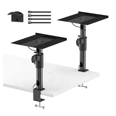 Soporte De Altavoz Notiela Clamp-on Ajustable Negro Con Gestión De Cables