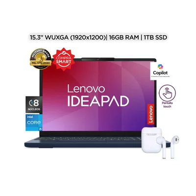 Laptop Lenovo Ideapad Slim 3 15IRH10 15.3" WUXGA Touch Intel Core I5, 16 GB RAM 1TB SSD + Audífonos