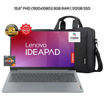 Laptop Lenovo Ideapad Slim 3 15AMN8 15.6" FHD AMD Ryzen 5 8 GB RAM 512 GB SSD + Mochila