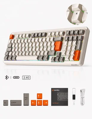 Teclado gamer Bluetooth ASERTY español con interruptor táctiles (Brown Clear)