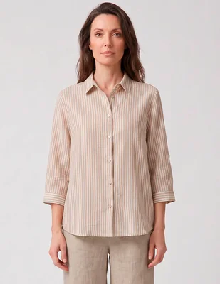 Blusa camisera manga 3/4 para mujer