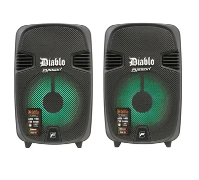 Kit 2 Bafles Amplificado Fussion PBS-8030 Diablo 8" 15 000W P.M.P.O ENDY