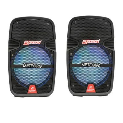 Kit 2 Bafles Amplificado Fussion PBS-9936BK 8 pulgadas Meteoro 18 000W P.M.P.O Negro ENDY