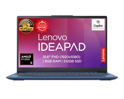 Laptop Lenovo IP Slim 3 15.6 Pulgadas Windows 11 AMD Ryzen 3 8 GB RAM 512 GB SSD Azul