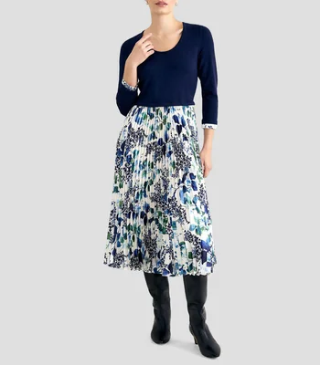 Vestido midi manga larga con estampado Beatrice Mujer