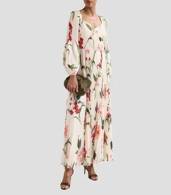 Vestido de fiesta maxi manga larga con estampado Petite Reanna Mujer