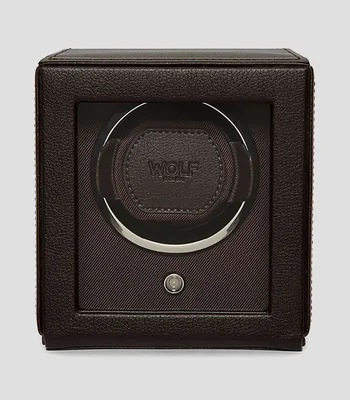 Estuche Rebobinador para Reloj Cub con Tapa, Café