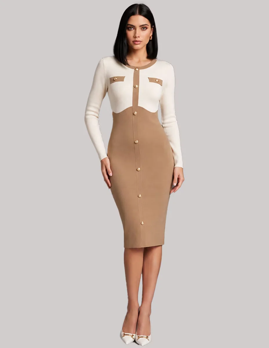 Vestido a la rodilla casual para mujer