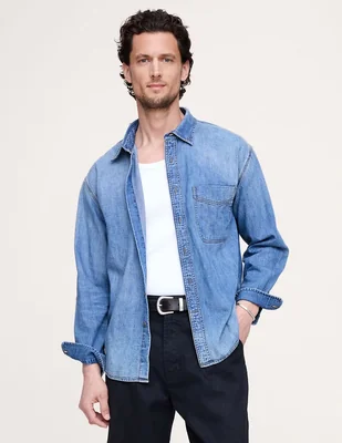 Camisa de algodón manga larga para hombre