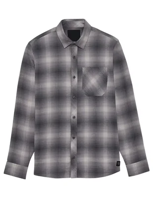 Camisa casual de franela manga larga para hombre