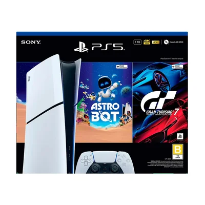 PlayStation 5 Edición Digital 825 GB Bundle Astro Bot + GT7