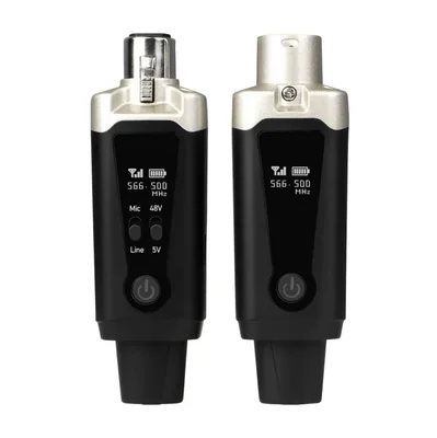 Sistema Inalámbrico Micrófono Transmisor Receptor, Color Negro y Dorado
