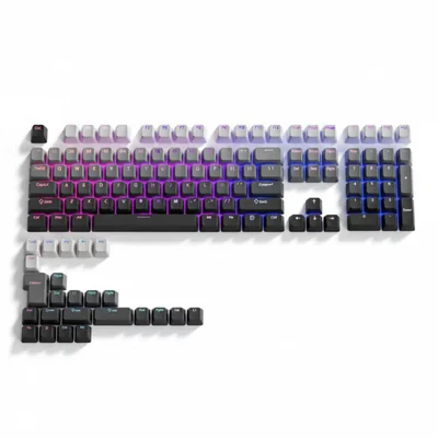 Keycaps Glacier PBT de perfil Cherry degradado negro 133 teclas