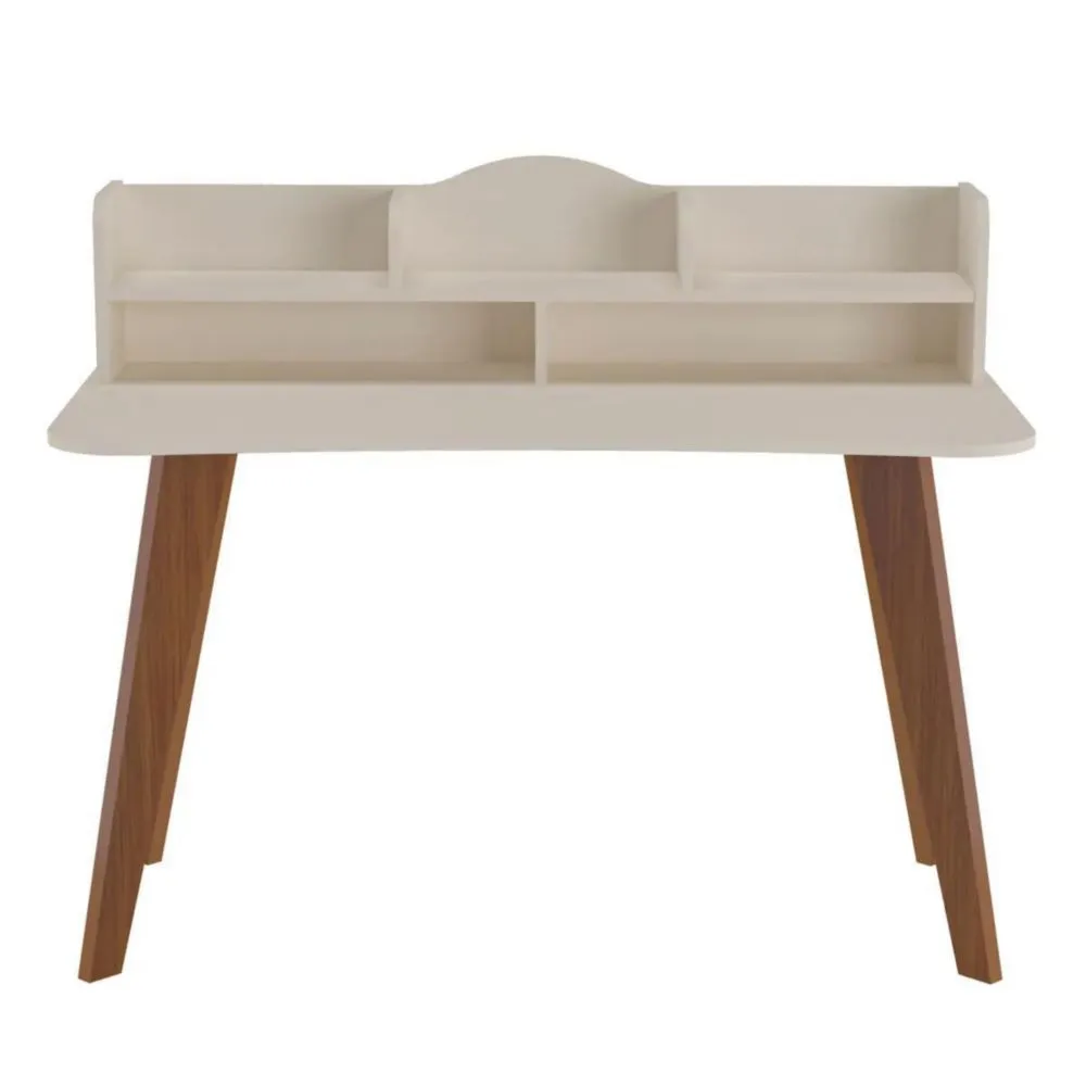 Tocador Vanity Multifuncional Moderno Bertolini Sofia con 2 Nichos 3 Estantes Off White Cedro