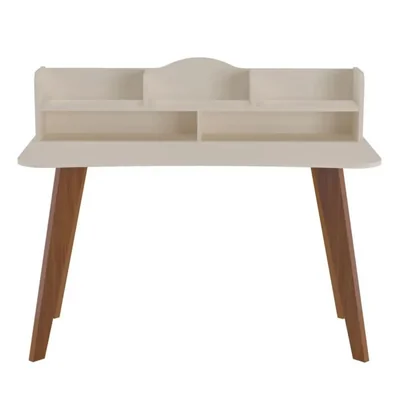 Tocador Vanity Multifuncional Moderno Bertolini Sofia con 2 Nichos 3 Estantes Off White Cedro