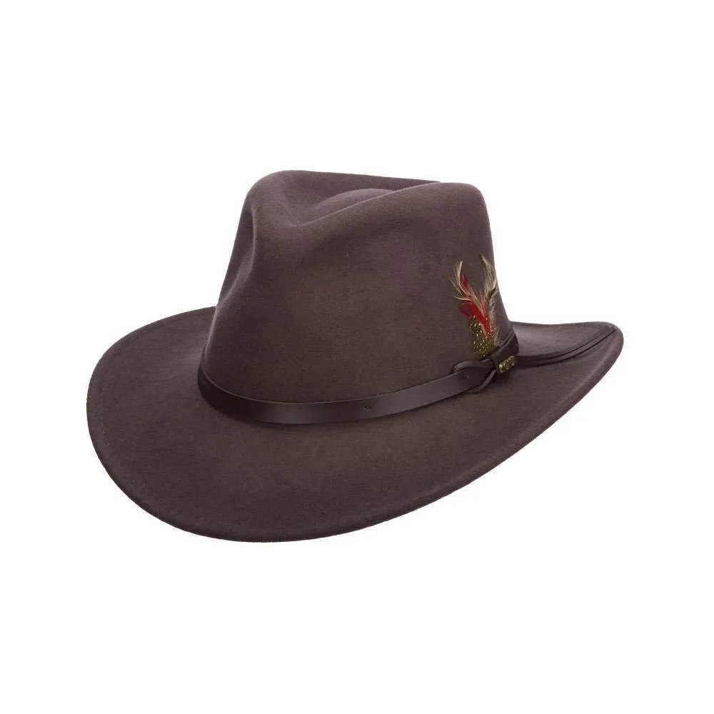 Sombrero Scala Compactable de Fieltro Outback Caqui (Talla S)
