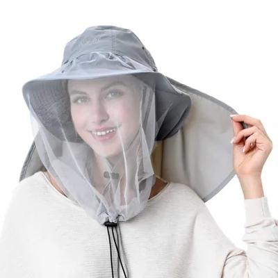 Sombrero Sun Hat Palmyth Head Net Hat Safari con red de malla oculta