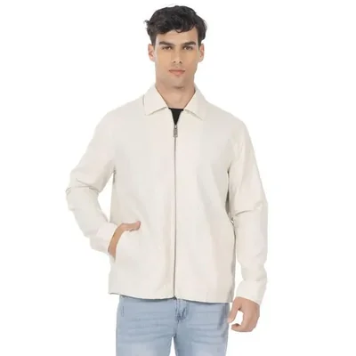 Chamarra De Lino Con Cuello Camisero Para Hombre Forever 21