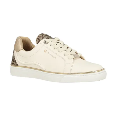 Tenis Casual G By Guess Beige con Print de Logotipo para Mujer