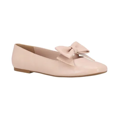 Balerina con Aplicación Moño Westies Beige Punta Cuadrada para Mujer
