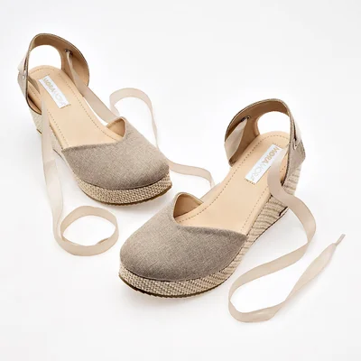 Alpargata Cuña Moramora Beige Dama