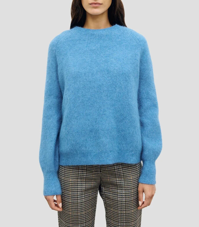 Suéter cuello redondo liso Mujer