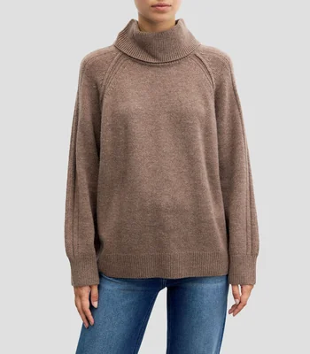 Suéter cuello alto liso Mujer