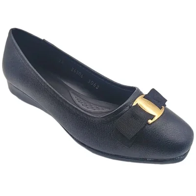 Balerina con Moño para Mujer, Color Negro Comfort Fit