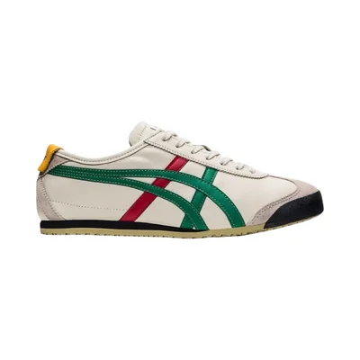 Tenis Onitsuka Tiger para hombre México 66 color abedul con rayas verdes 26.5