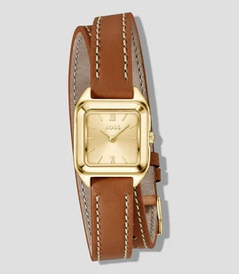 Reloj para Mujer Mae Petite clásico dorado/café