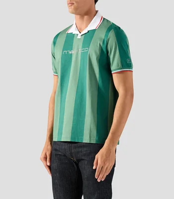 Playera tipo polo manga corta con franjas Hombre