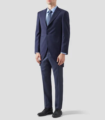 Traje en lana corte regular rayas Hombre