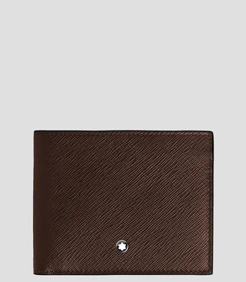 Cartera bifold café en piel Sartorial Hombre