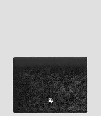 Cartera bifold negra en piel Hombre