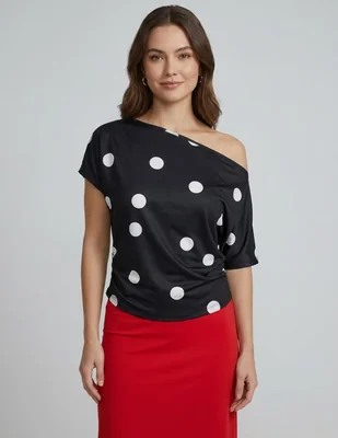 Blusa strapless manga corta para mujer
