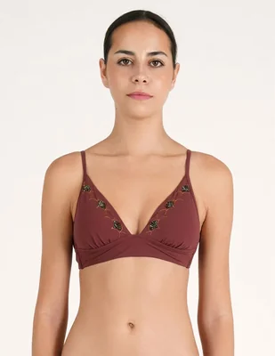 Top bikini zingara con copa triangular para mujer