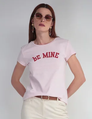 Playera manga corta cuello redondo para mujer