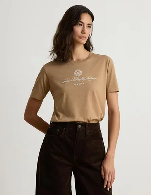 Playera manga corta cuello redondo para mujer