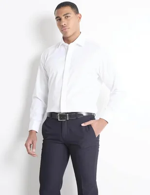 Camisa de vestir de algodón manga larga para hombre