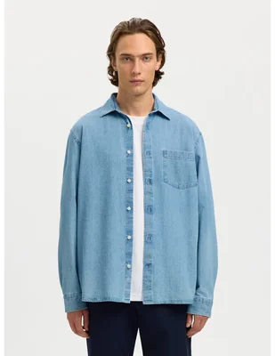 Camisa casual de algodón manga larga para hombre
