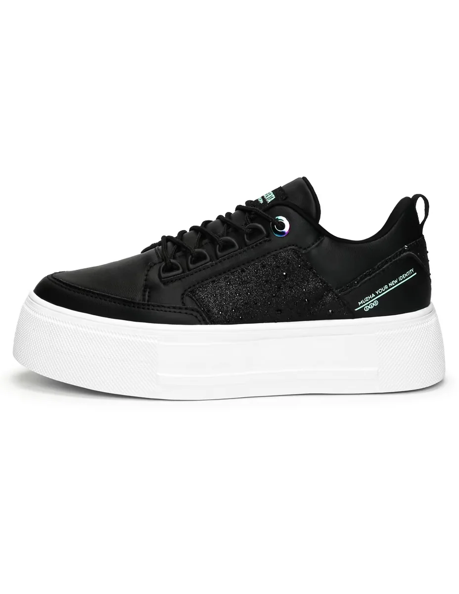 Tenis muzha negro aqua para mujer