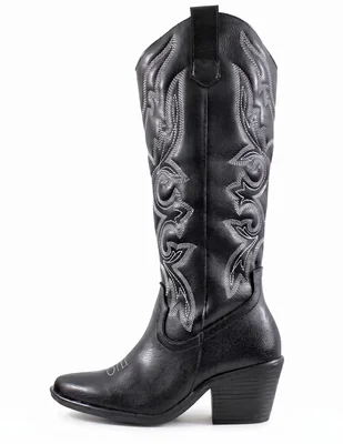 Bota cowboy rodilla western para mujer