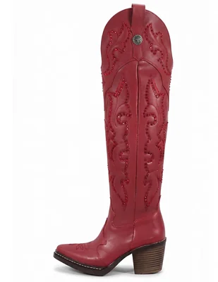 Bota cowboy arriba de la rodilla western cowboy para mujer