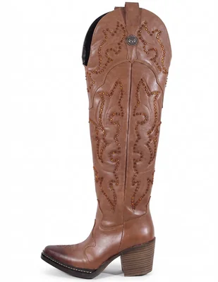 Bota cowboy arriba de la rodilla western cowboy para mujer
