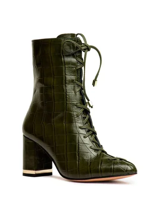 Bota al tobillo de piel para mujer